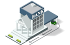 Financial building vector graphic