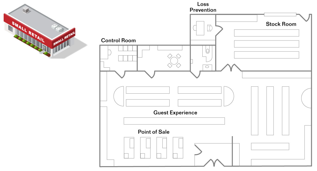 Small retail floor plan