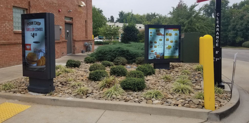 Outdoor Digital Menu Boards at new QSR location.