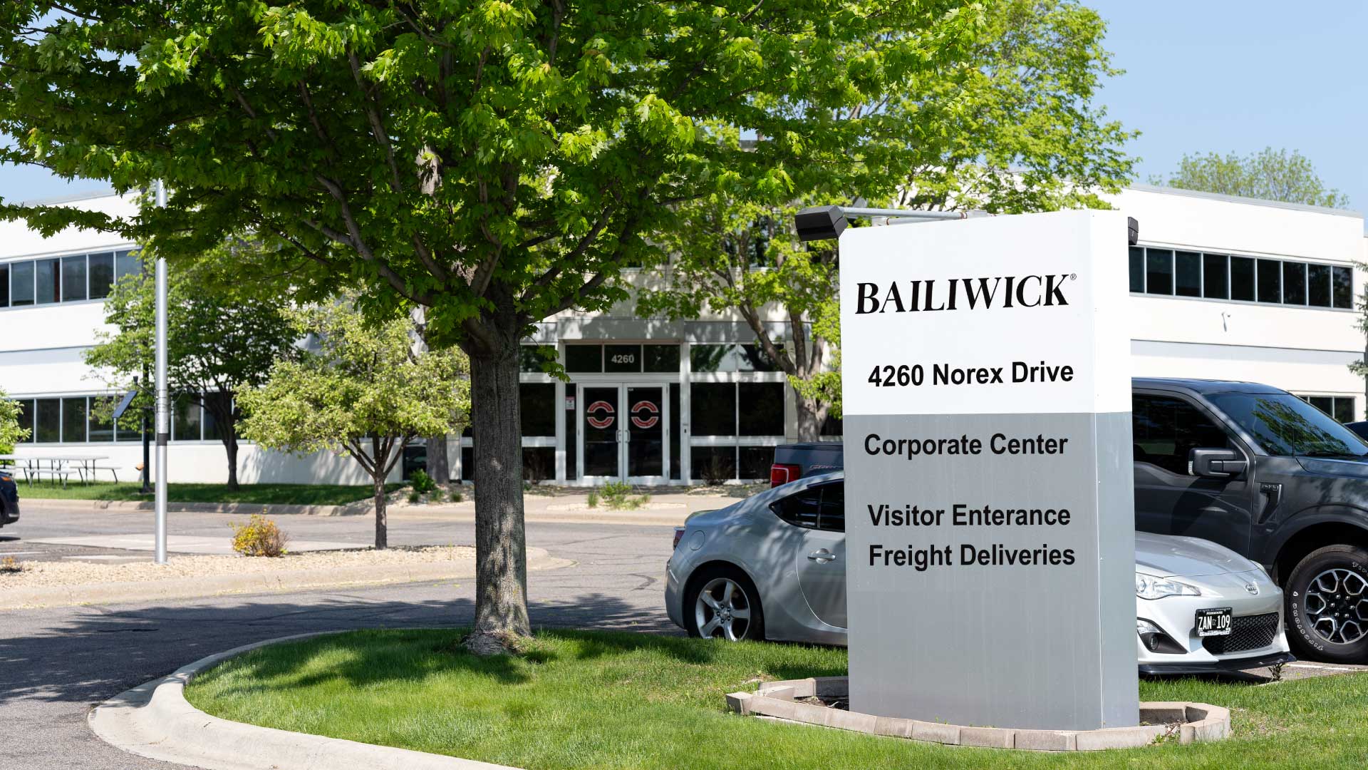 Front sign leading into the Bailiwick building.