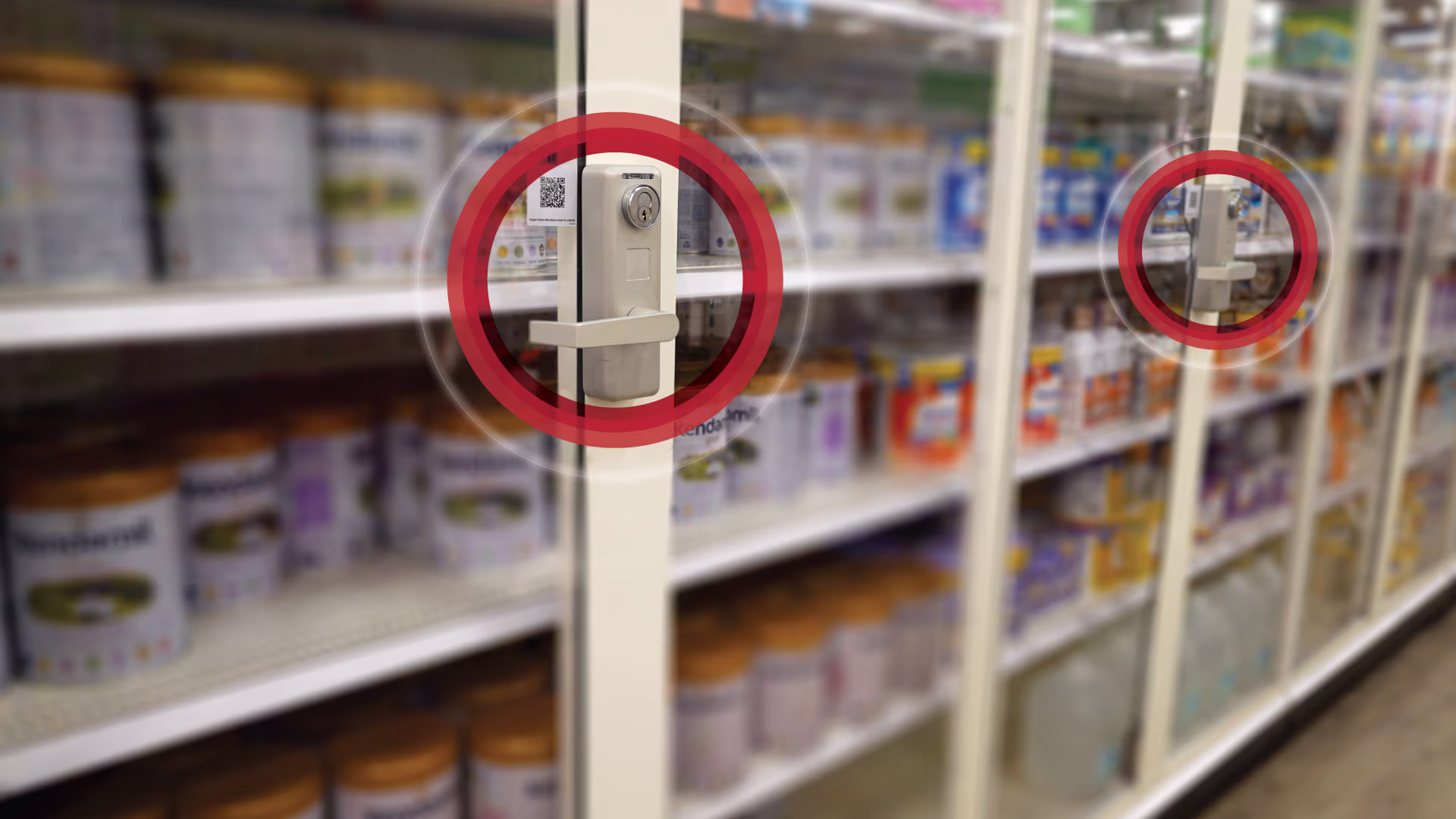 Digital Locks in a retail environment keep products secure.