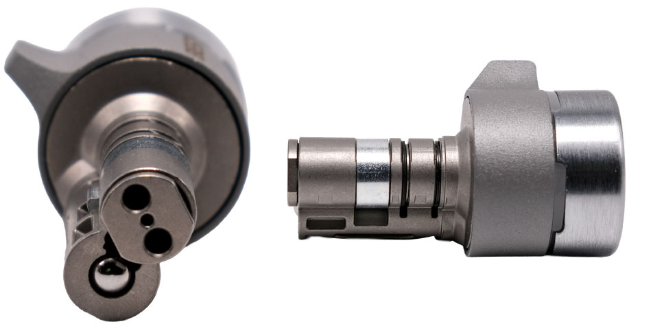 Small format interchangeable core smart lock.